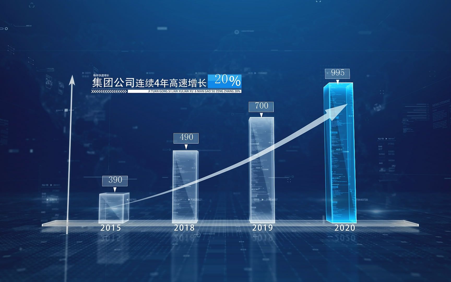 数据图表分析增长3d柱状图简洁图表简洁统计图表三维科技感ae模板