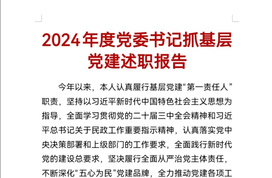 2024年度党委书记抓基层党建述职报告哔哩哔哩bilibili