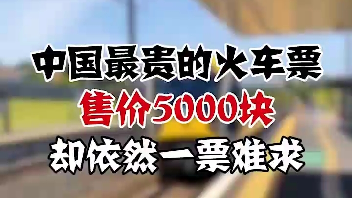 [图]我国最贵的火车票，售价5000，却依然一票难求