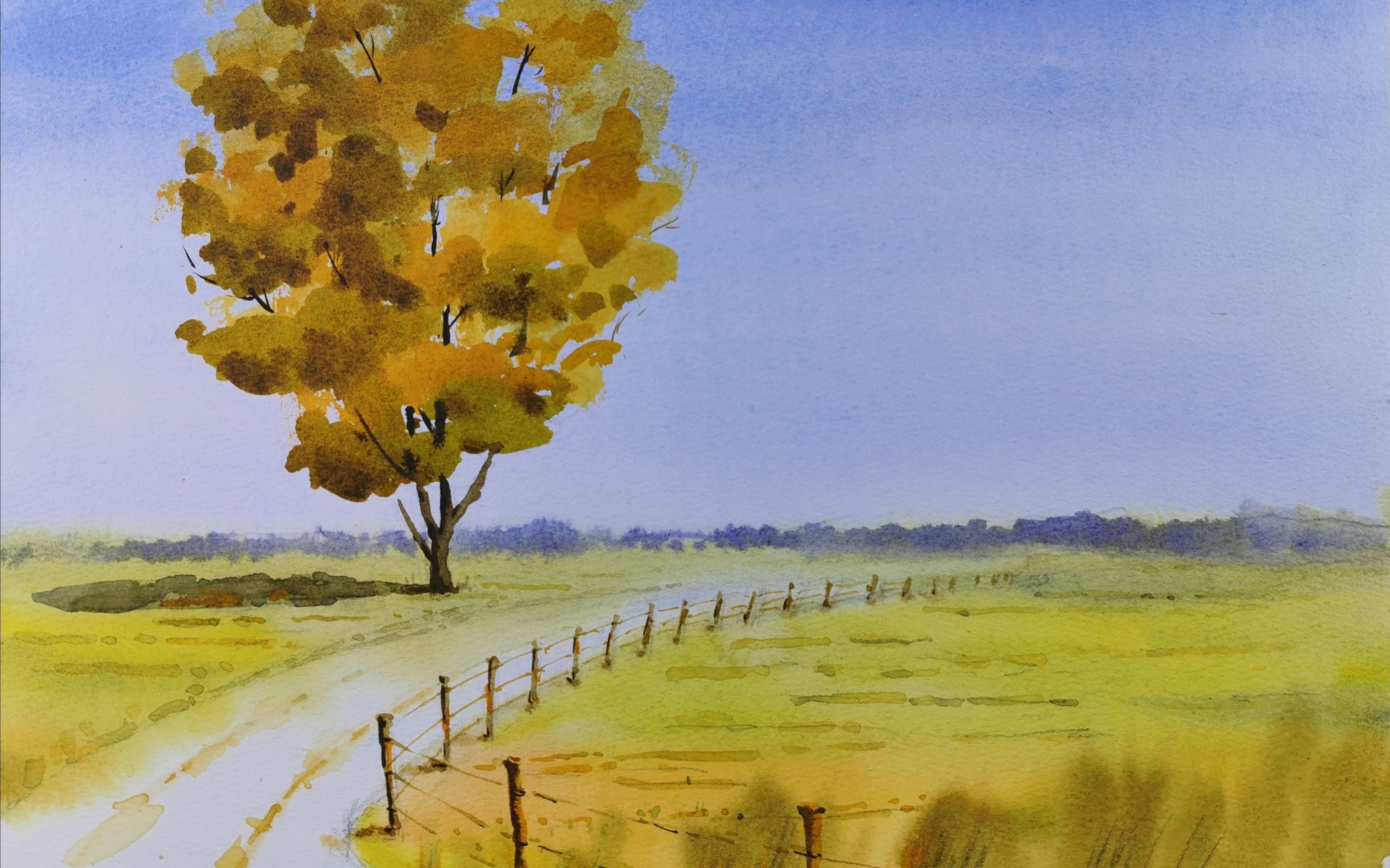 黄源勇水彩示范 | 秋色