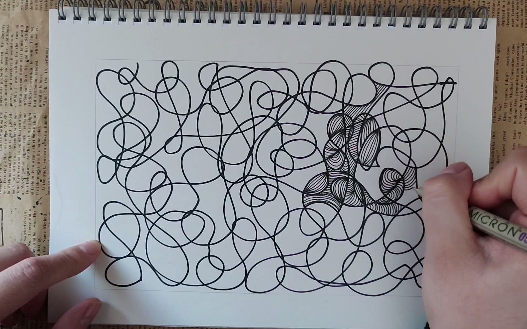 零基础|控笔练习|随意禅绕|线条练习|八字线里的小世界