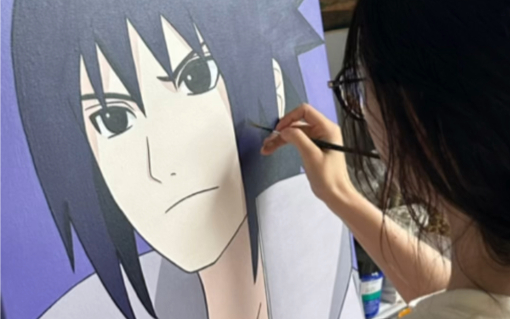 丙烯画|火影忍者佐助手绘