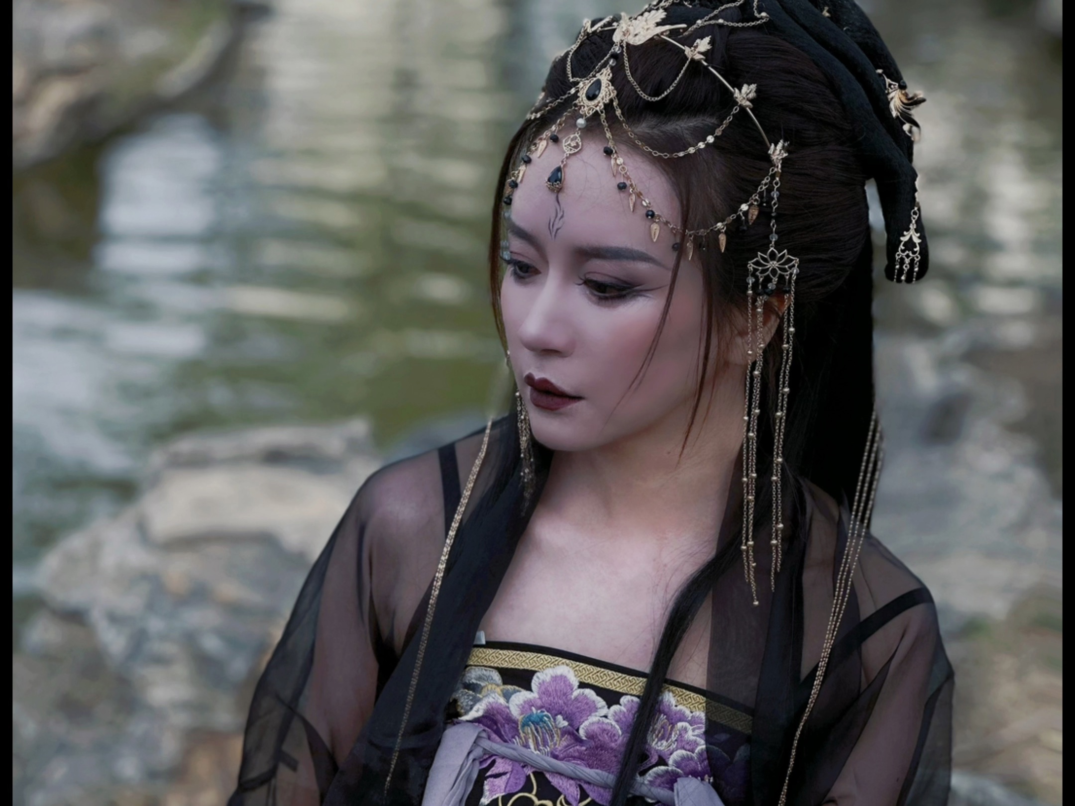 暗黑系古妆,魔域公主妆造,#榆林小乐化妆培训学校#榆林化妆培训