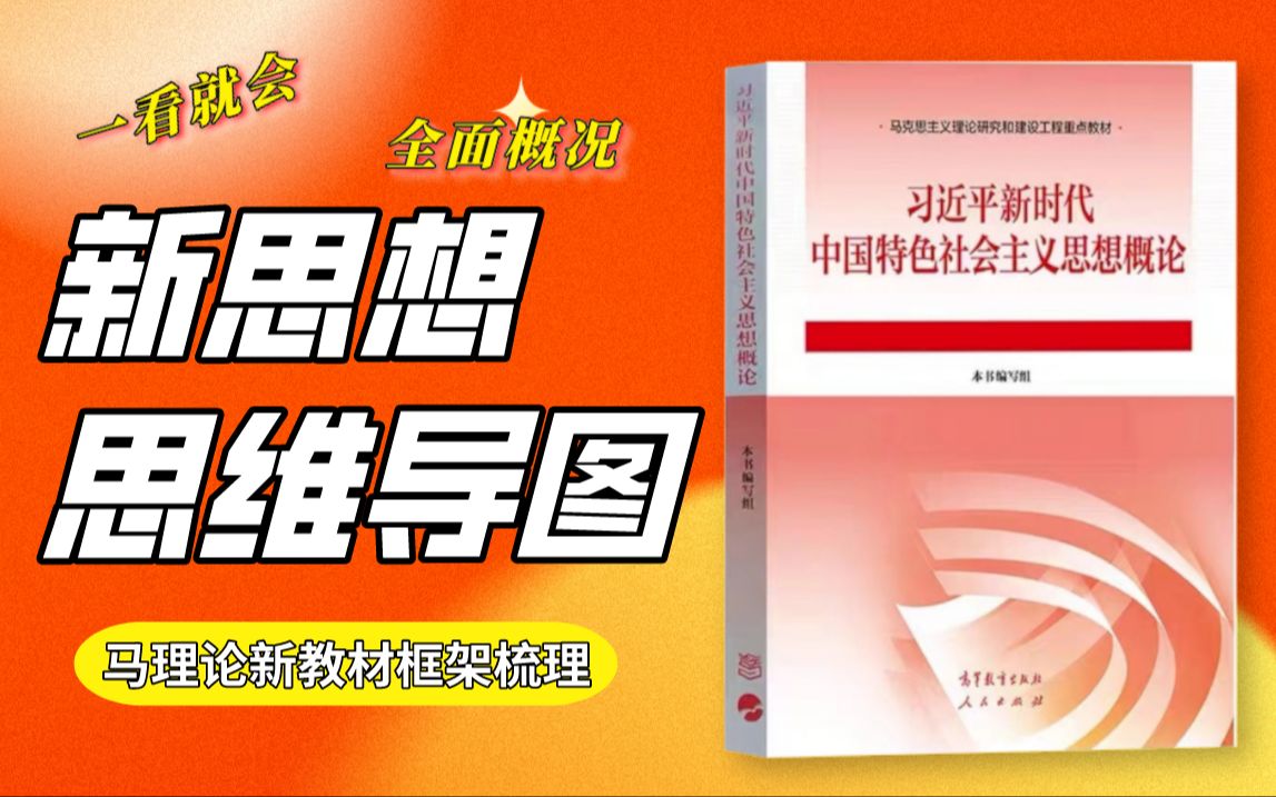 【新思想】习概新增大纲/新教材—新中特思想概论思维导图、大纲梳理、要点概况、直接背诵哔哩哔哩bilibili