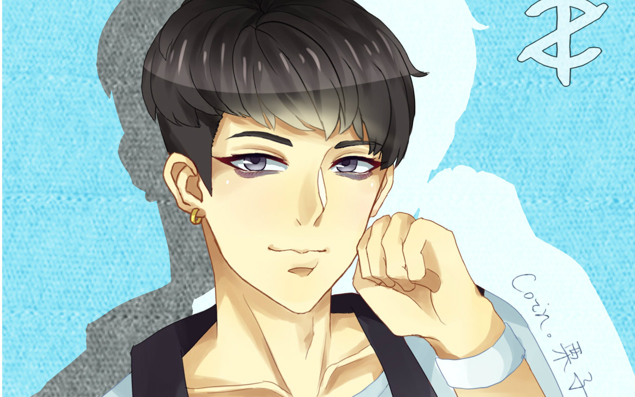 【黄子韬】画桃充饥(板绘上色过程