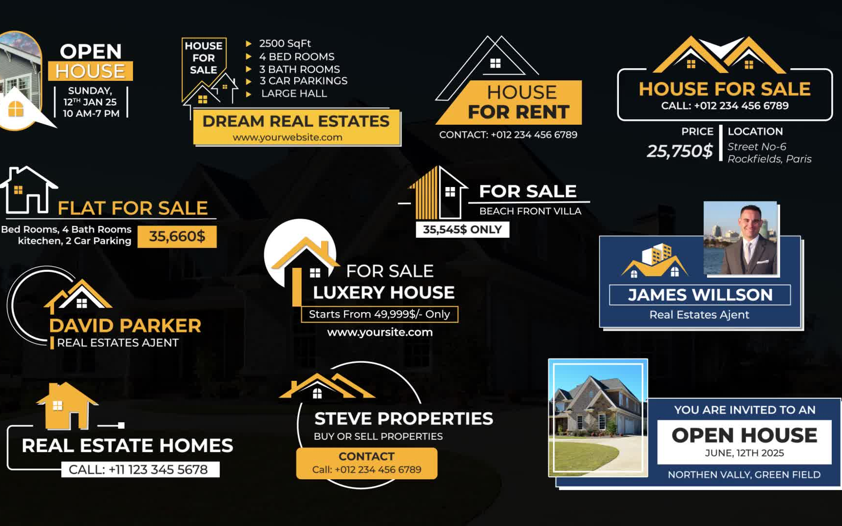ae模板-房地产标题模板 房子房屋售楼部文字