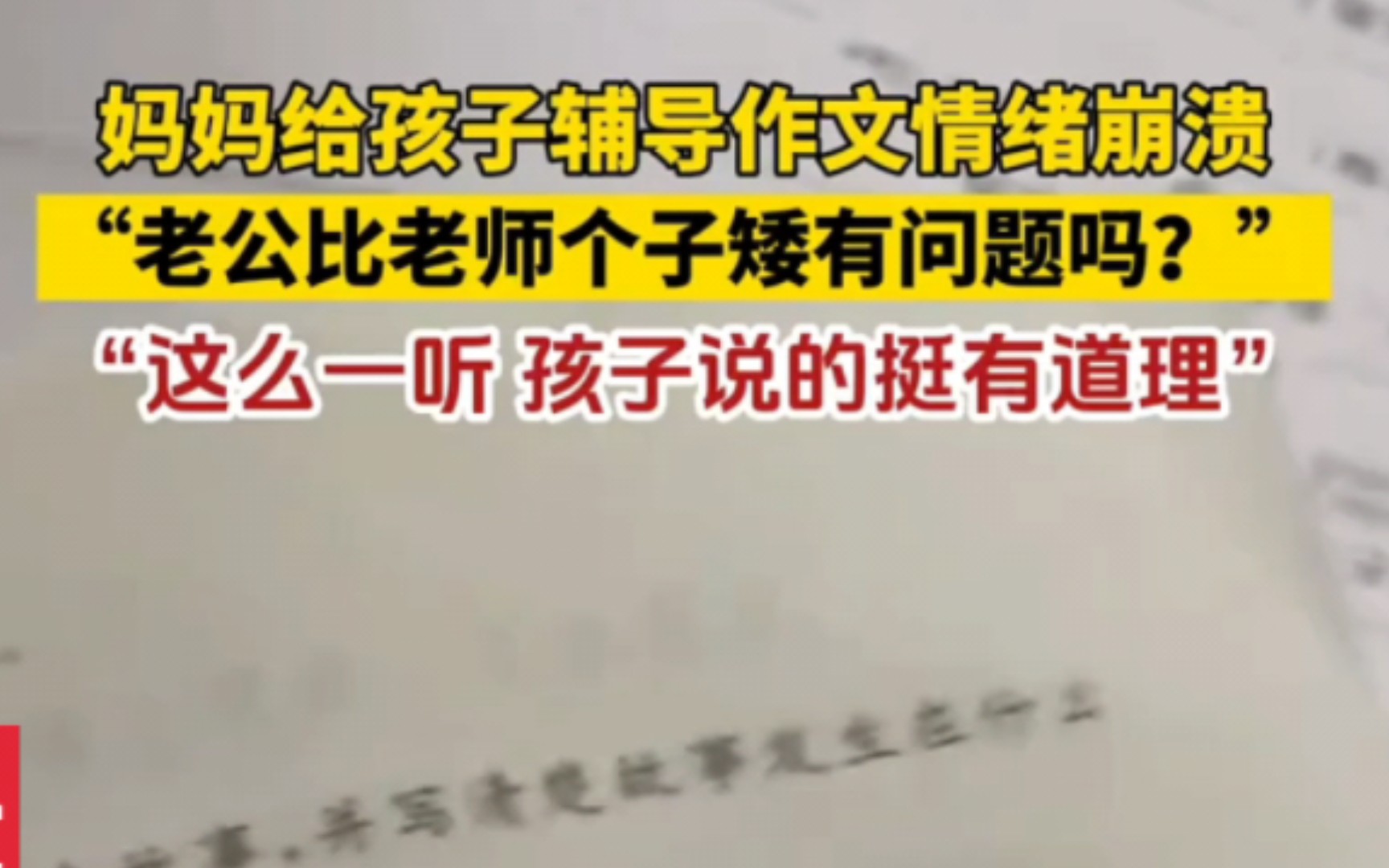 江苏:妈妈给孩子辅导作文情绪崩溃 “这么一听 孩子说的挺有道理”哔哩哔哩bilibili