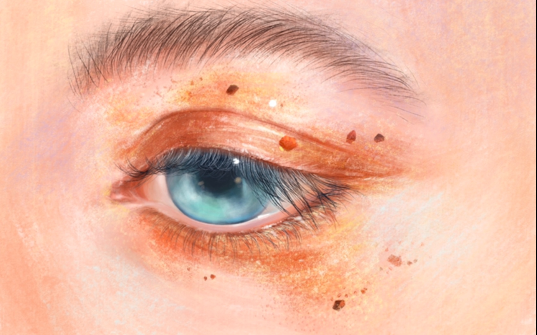 【procreate】自带笔刷厚涂眼睛录屏全过程(附带简单解说 笔刷)_哔哩