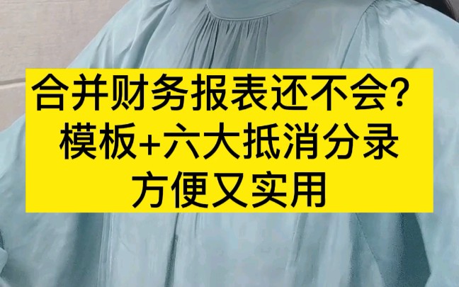 合并财务报表还不会?模板+六大抵消分录,方便又实用哔哩哔哩bilibili