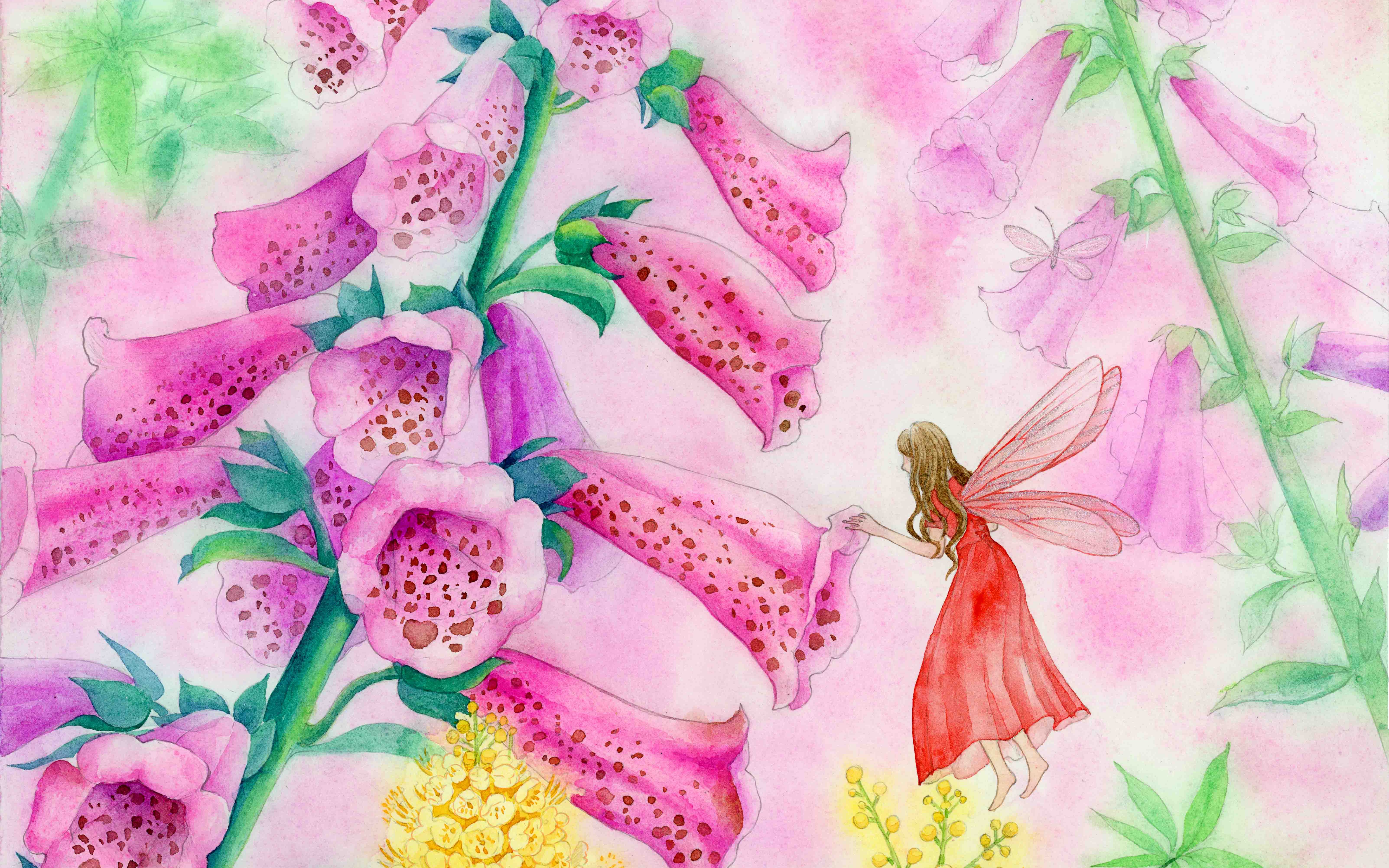 精灵 · 花水彩画绘制过程