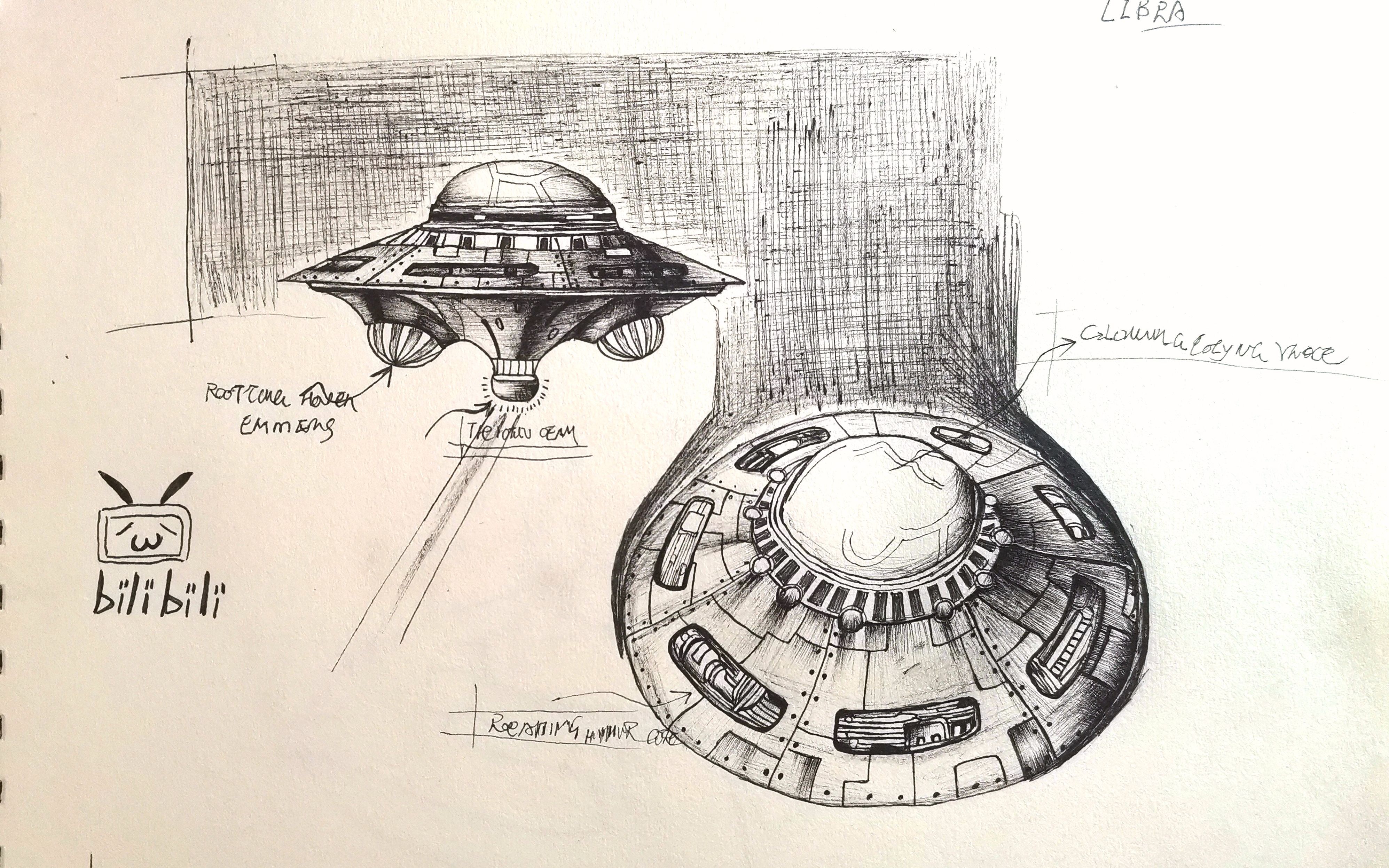 《红色警戒2》高清手绘复刻westwood官方原创设计图——镭射幽浮_哔哩