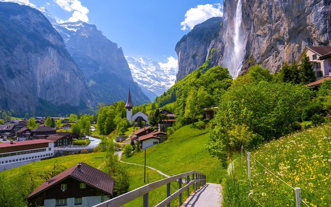 瑞士美丽的村庄montreux徒步旅行