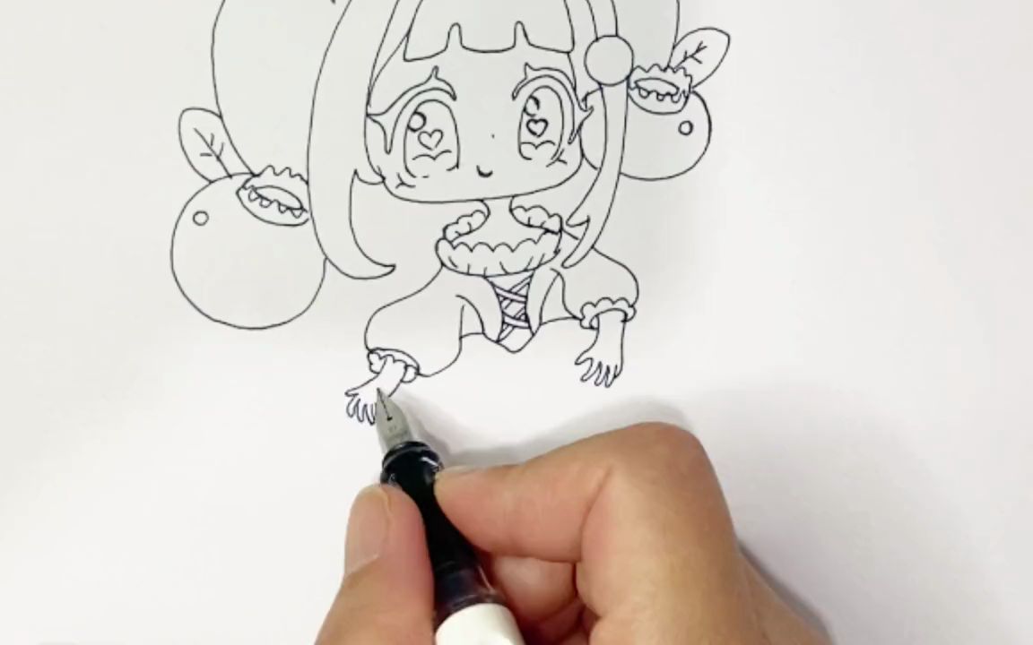 今日份的蓝莓女孩来啦,一起画吧