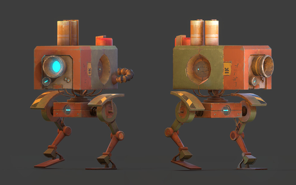 3dmax硬表面模型制作萌萌哒的机器人经典硬表面游戏道具模型