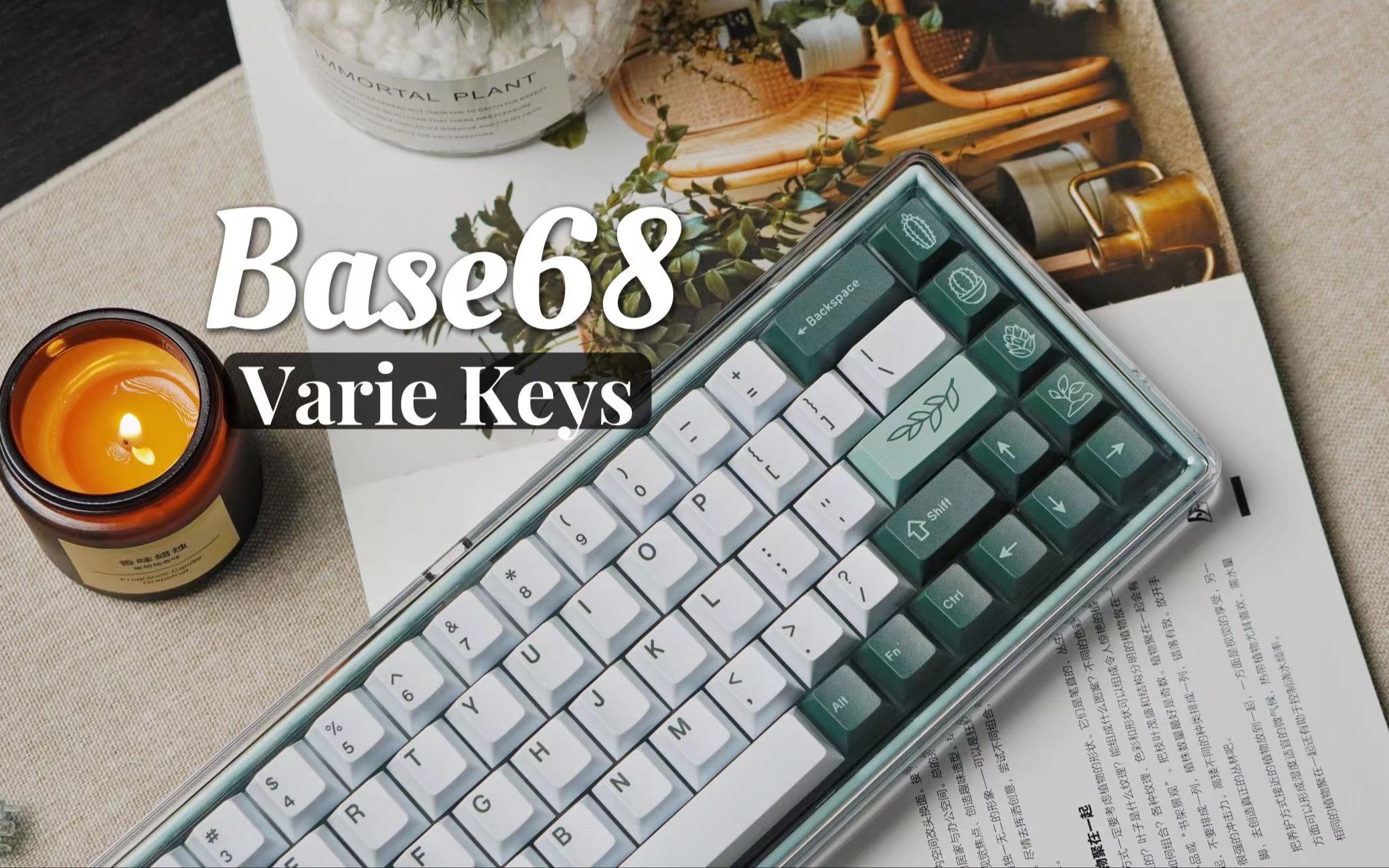 [开箱] 定制一把绿植主题的高颜值套件 | Base68 | Varie Keys | 棱镜轴哔哩哔哩bilibili