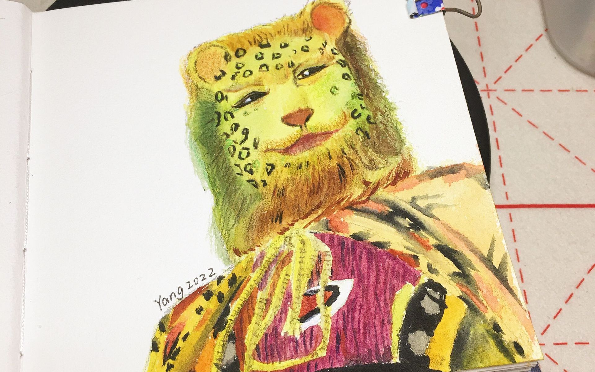 水彩西游记金钱豹