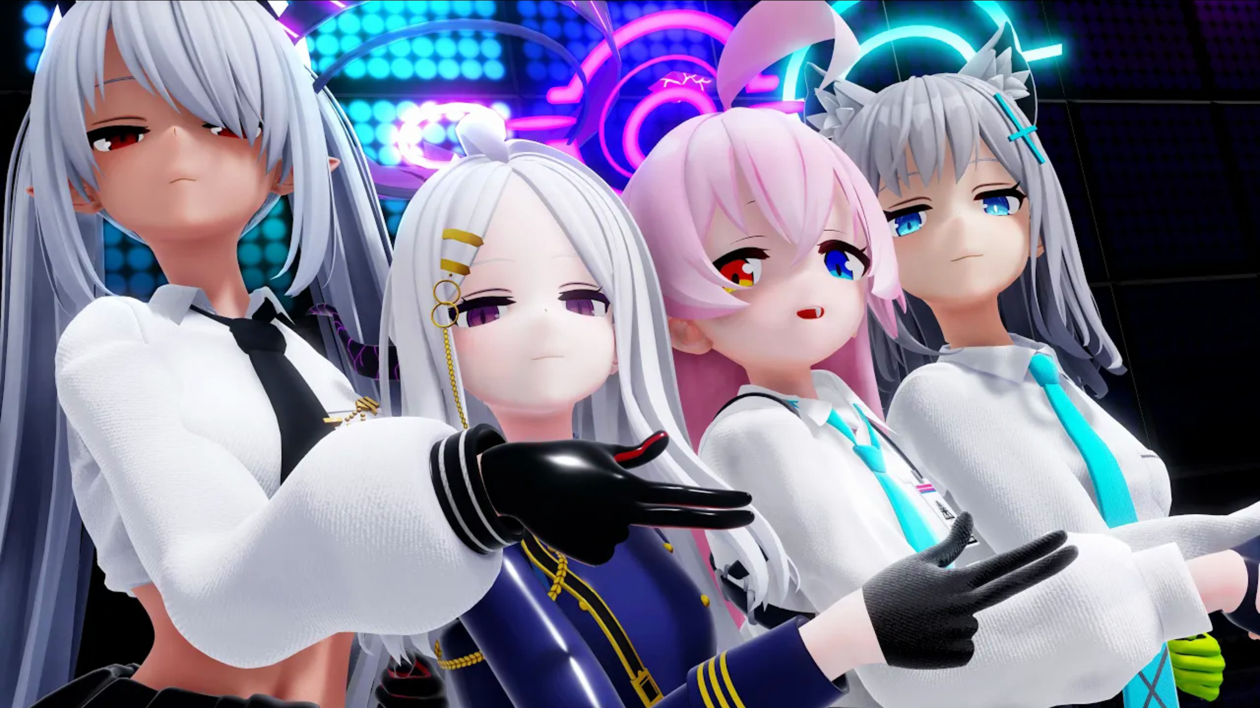 【蔚蓝档案｜MMD】星野、日奈、伊织、白子 — 心动少女风 — 哥哥，你相信我吗？（YT@Ikyouno）