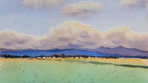 如何画水彩夕阳帆船海景(水彩入门级详解)_哔哩哔哩_bilibili