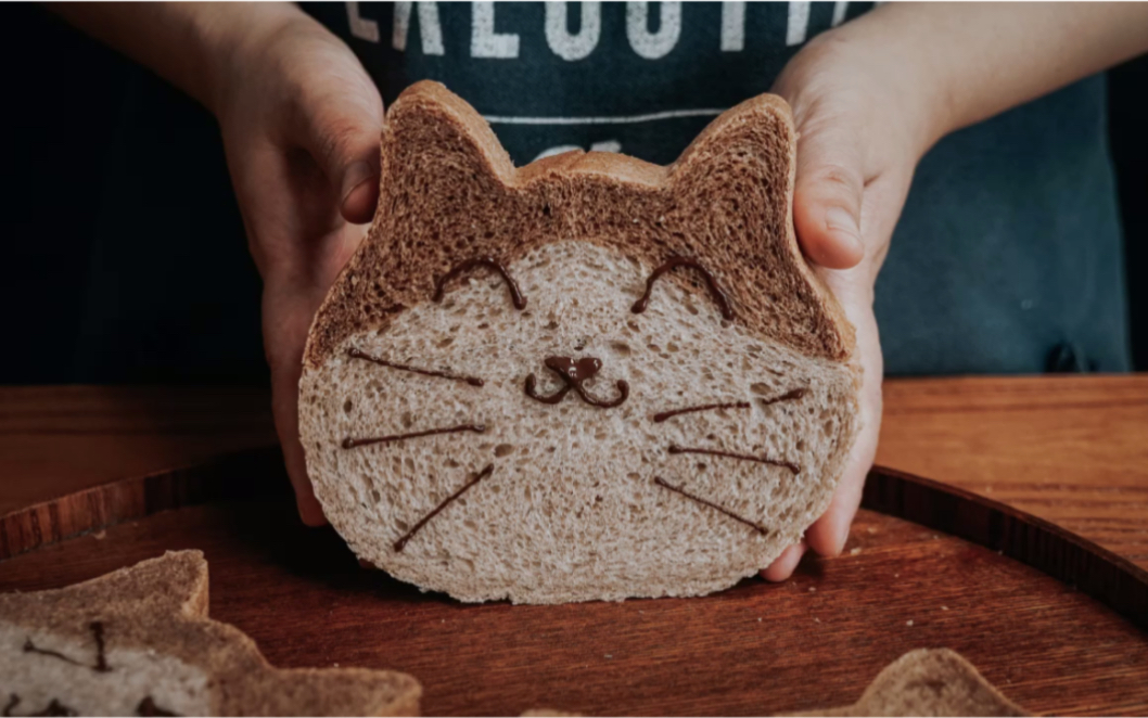黑麦烫种猫咪吐司|松软可口,麦香浓郁,小朋友最爱!