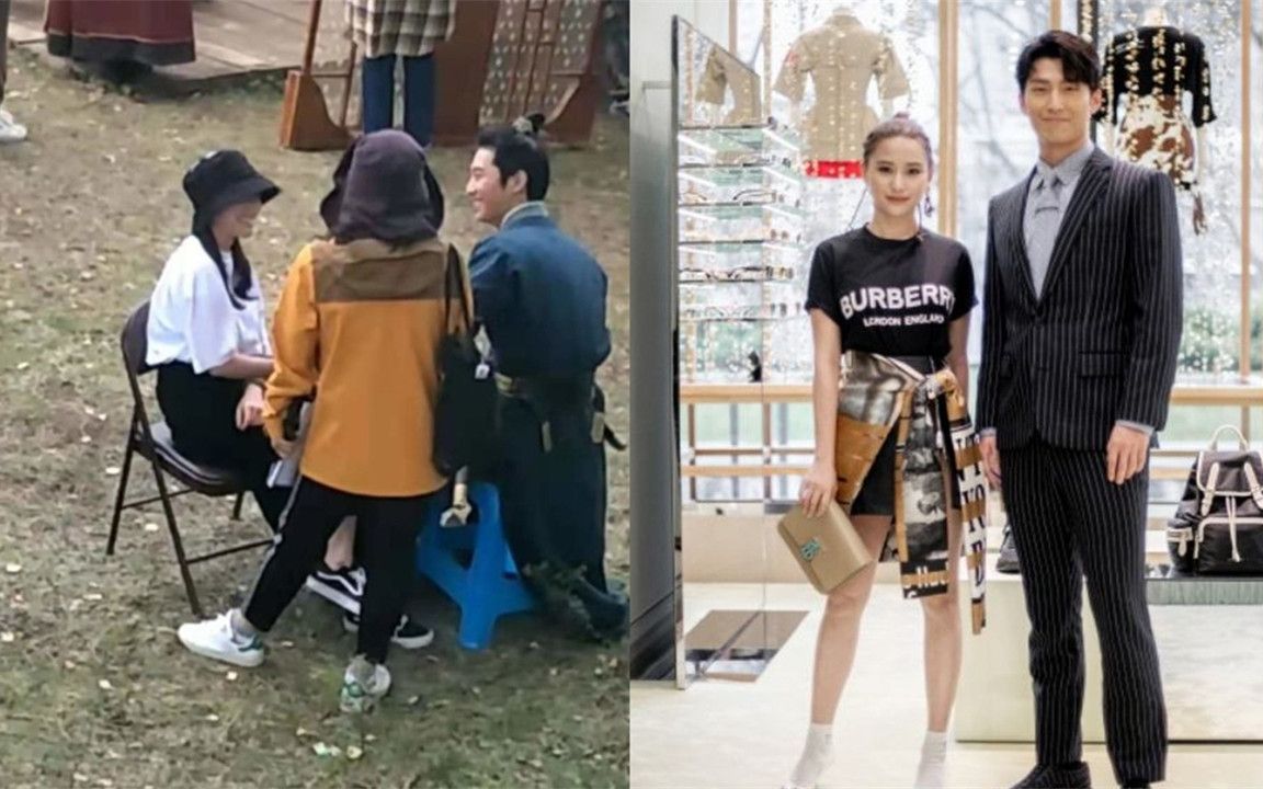 赌王千金何超莲探班男友窦骁两人片场边聊边笑超甜蜜