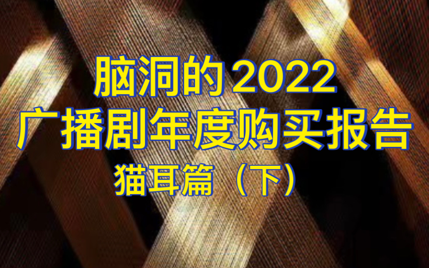 【脑洞安利】2022广播剧年度购买报告/个人红黑榜/猫耳篇(下)哔哩哔哩bilibili