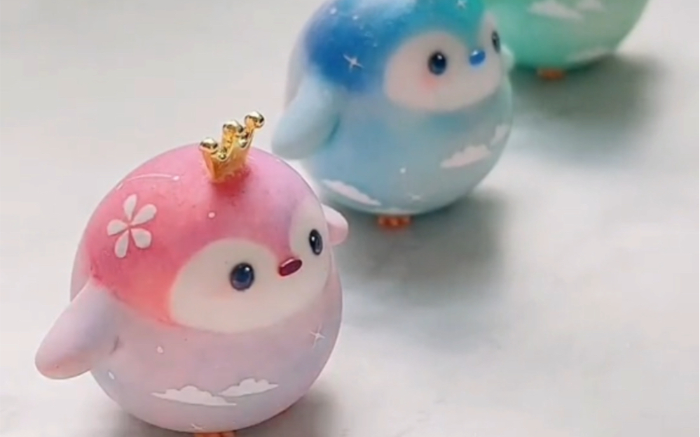 软陶手工小企鹅摆件,接受定制