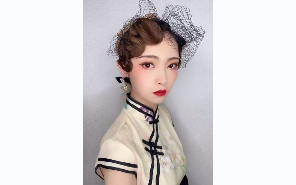 经典手推波旗袍造型059969♀15视频略长 耐心看完 全是干货