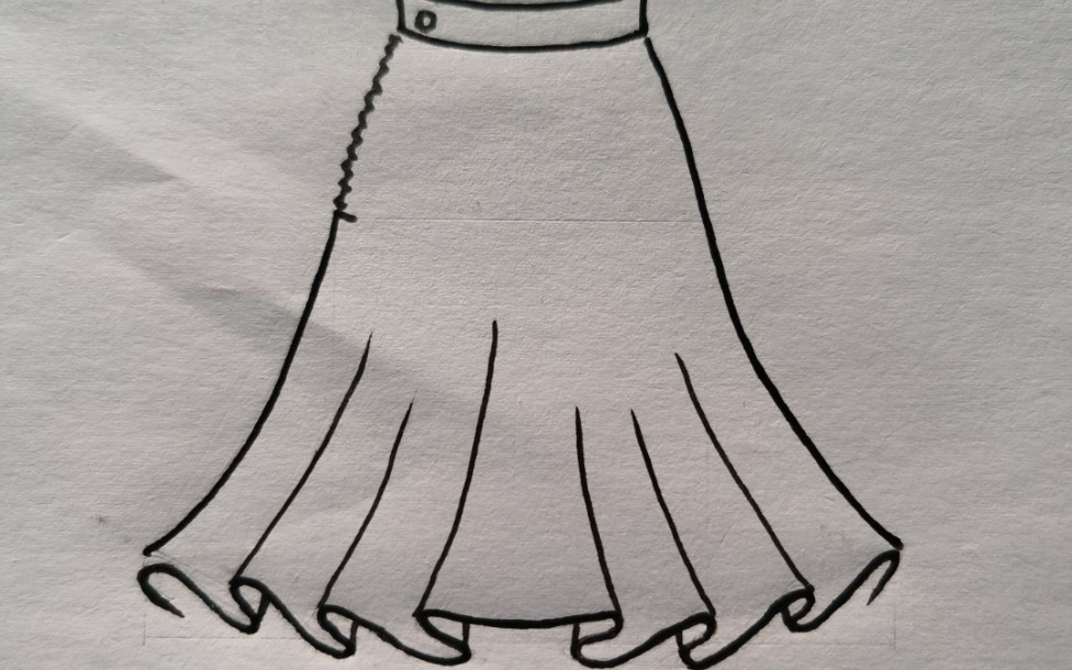 90度斜裙 制图二