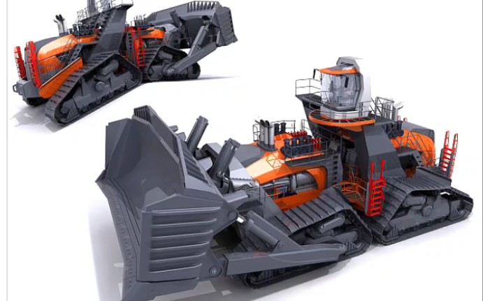 【概念工程机械】概念4×4动力履带多功能矿山推土机与铰接式8×8重型