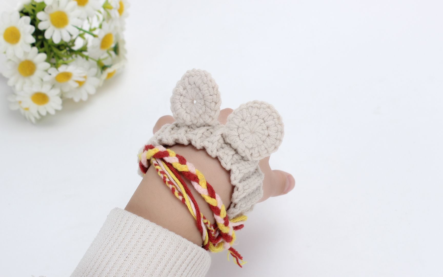 钩针编织 可爱的小熊手环