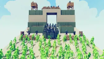 全面战争模拟器：现代部队城门守卫战，绿巨人僵尸爆发成功破防！