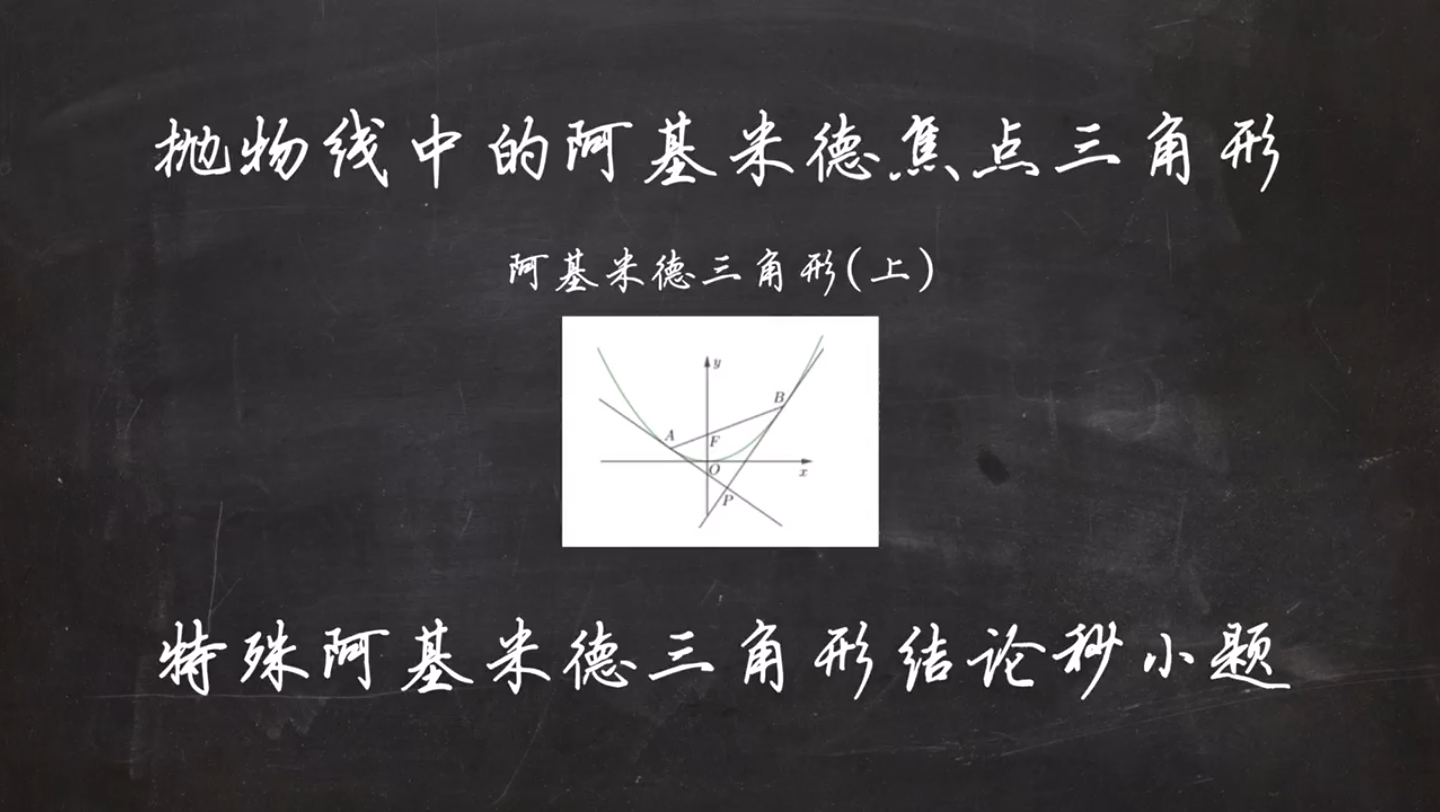 [图]阿基米德三角形（上）考烂了的阿基米德焦点三角形，又是它你看出来了吗？先秒题，再证明！