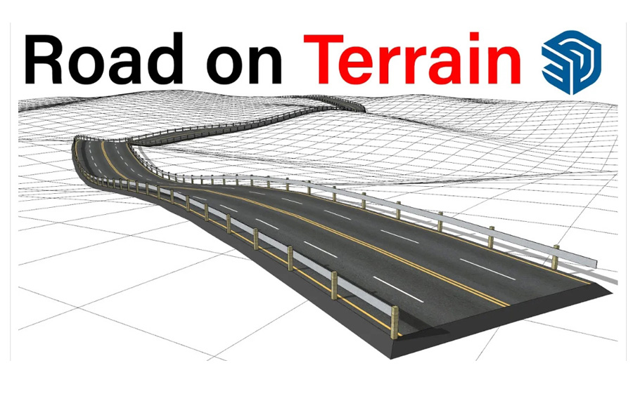 sketchup解除地形限制3种生成道路的办法 作者TutorialsUp哔哩哔哩bilibili