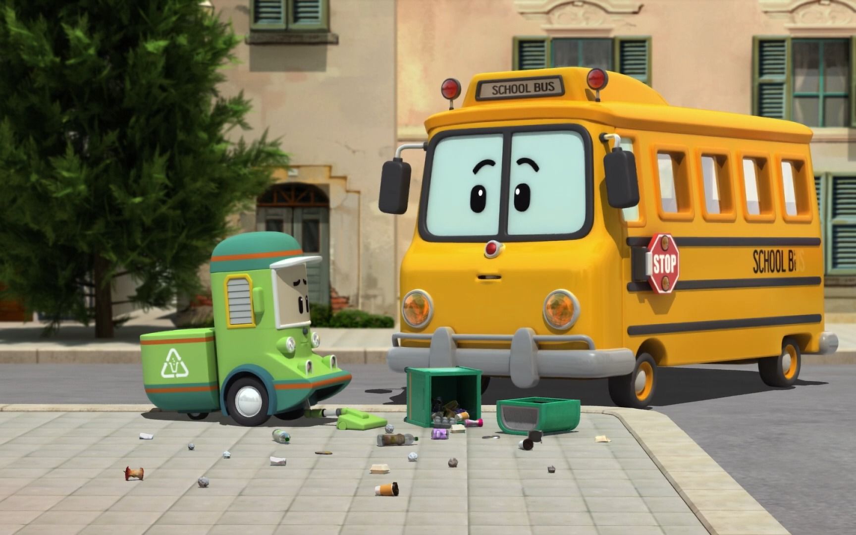 大型汽车安全系列│变形警车珀利 交通安全最佳04│注意观察│儿童