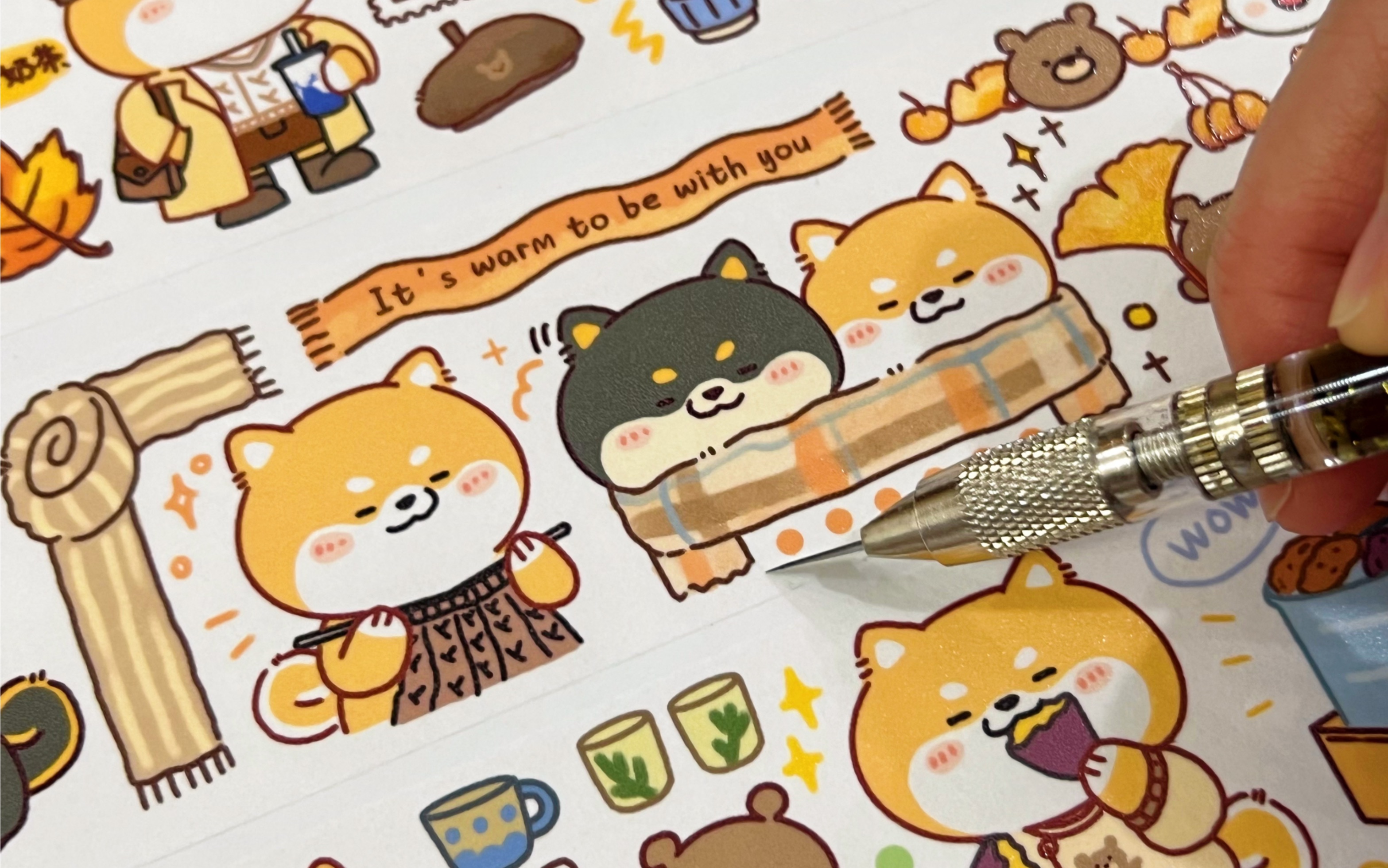 在手帐本里养了两只可爱小柴!