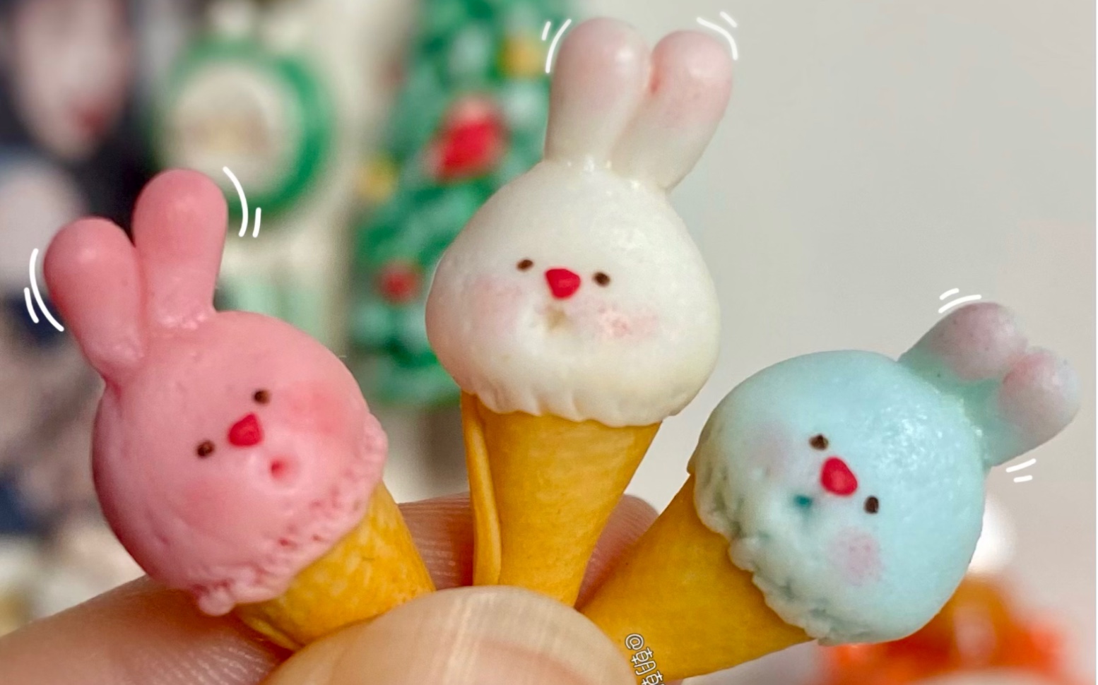 粘土手工|20秒学会制作小兔子冰激凌
