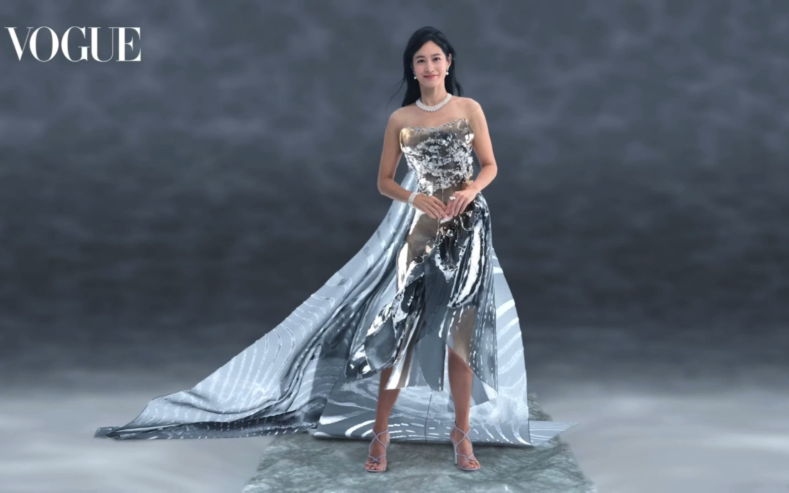 janet 谢怡芬穿上"水"做的礼服!