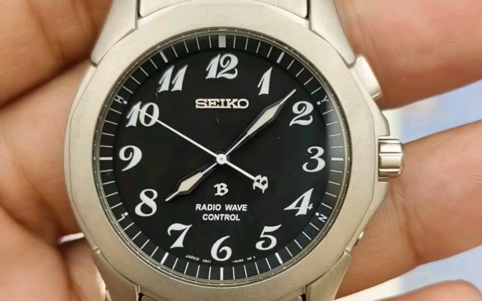 精工钛合金高端5b21钛b电波男表 磨砂版