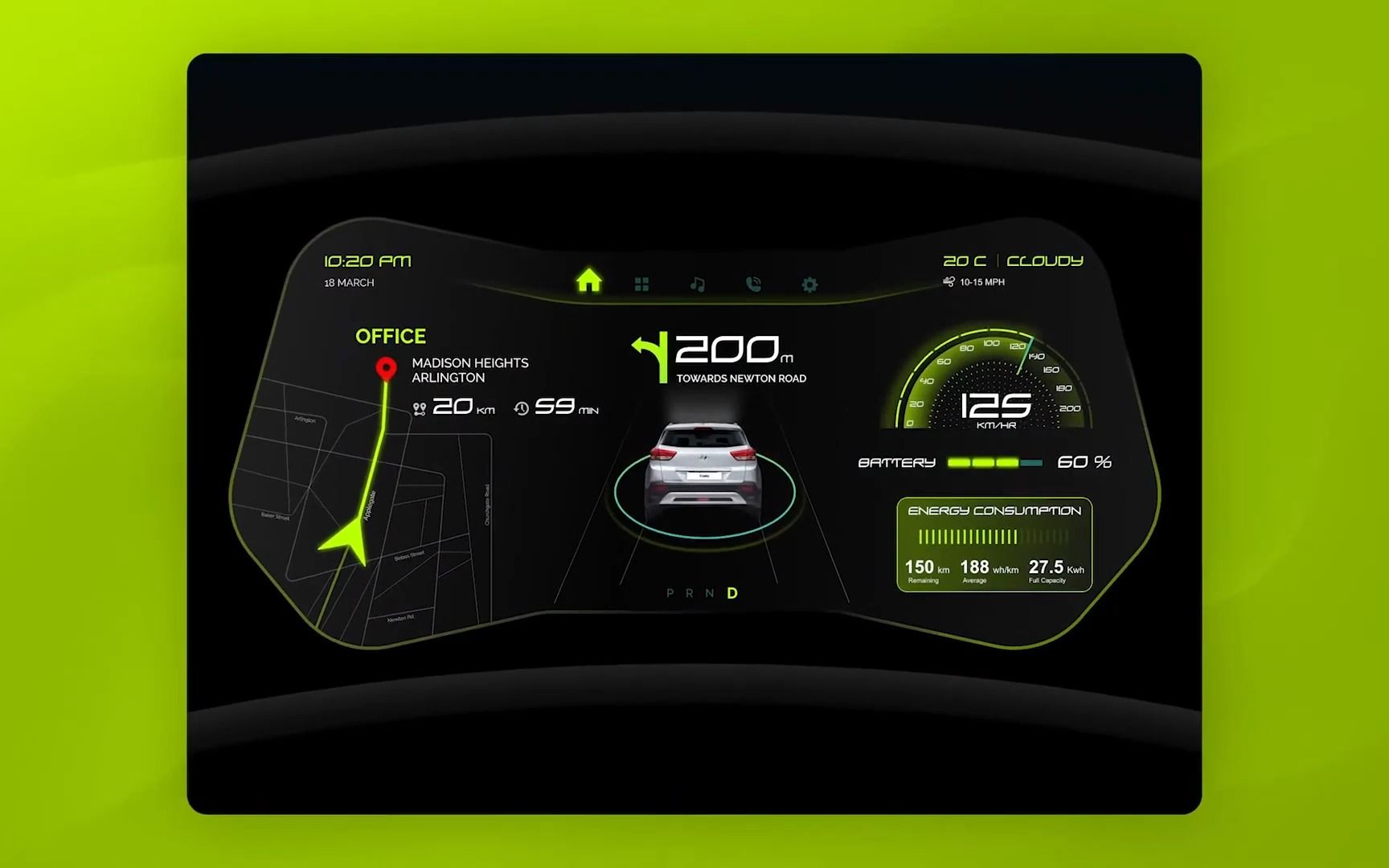 汽车hmi设计228: 汽车hmi设计仪表盘ui设计速绘欣赏