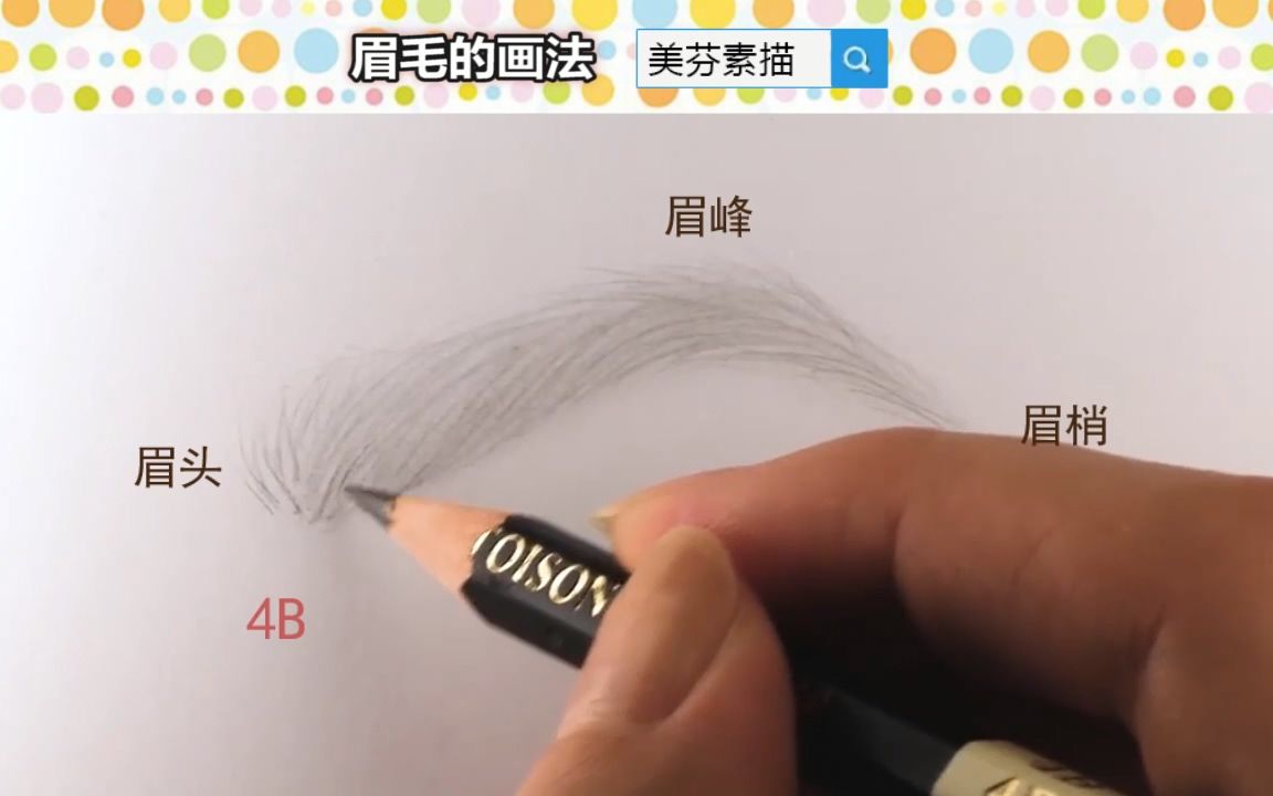 眉头眉梢和眉峰的画法,漂亮眉毛的线条技巧.素描入门眉毛教程哔哩哔哩bilibili