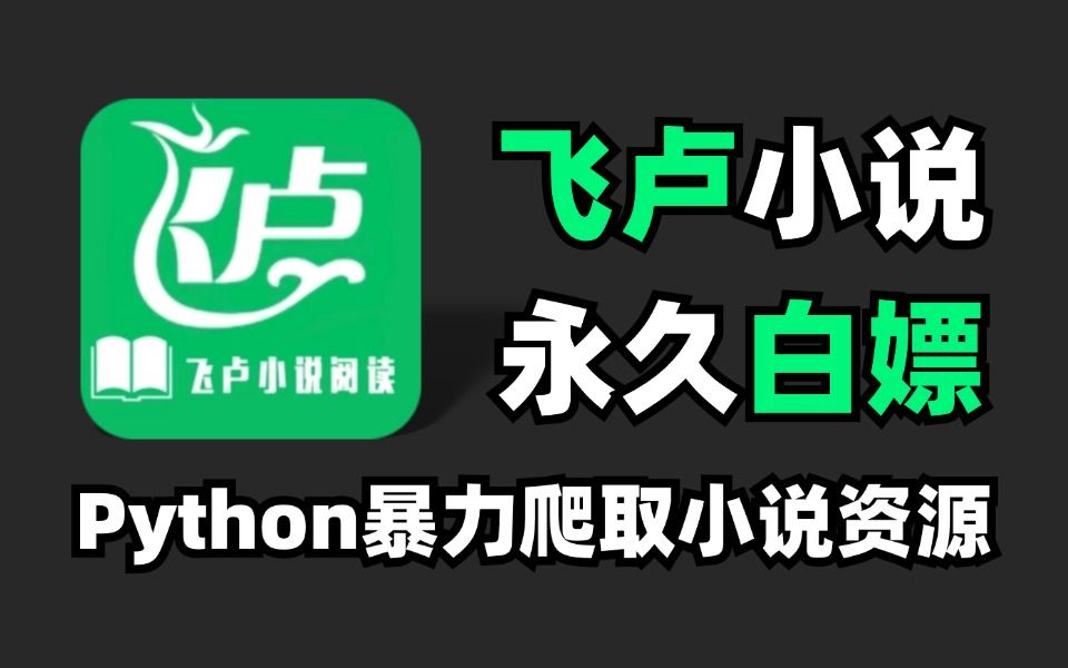 【2024最新版】教你用Python白嫖飞卢付费小说 !vip章节统统免费看!从此告别付费!实现小说自由!哔哩哔哩bilibili