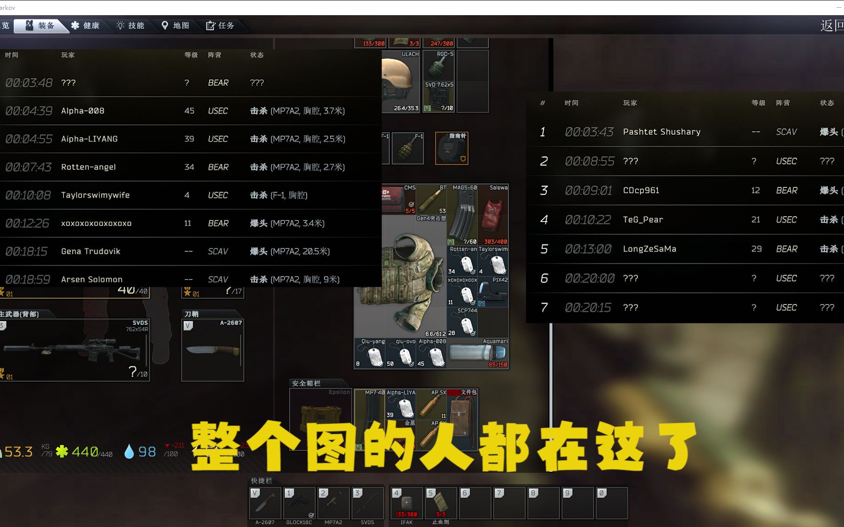 【逃离塔科夫】整个图的人都在这了