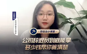 Télécharger la video: 公司辞退员到底能拿多少钱帮你算清楚