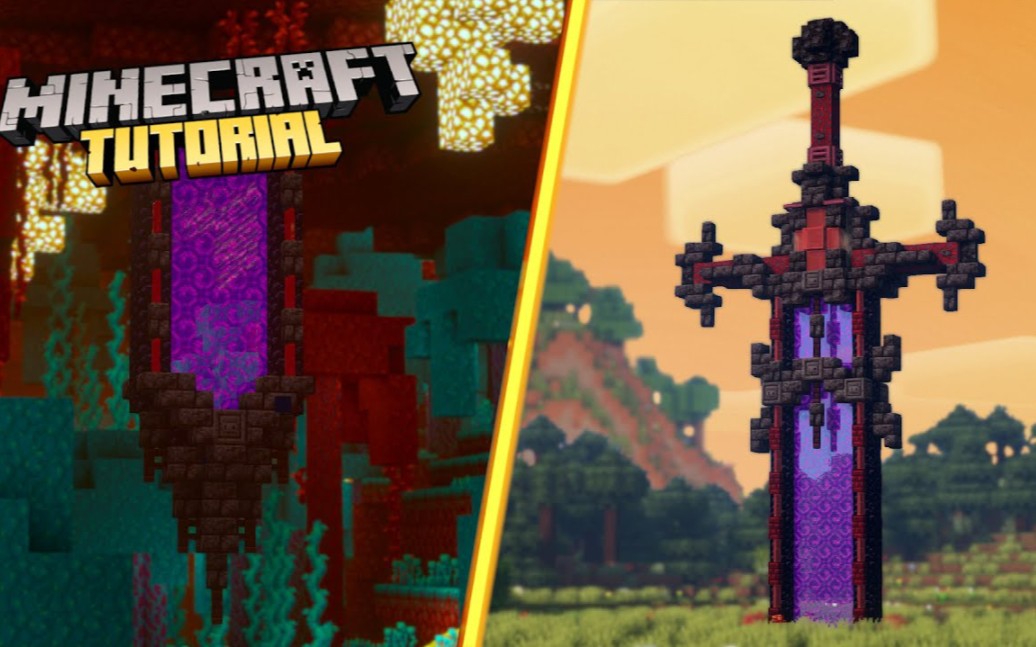 【Minecraft】11分钟教你做个暗黑系地狱门,建筑教学!