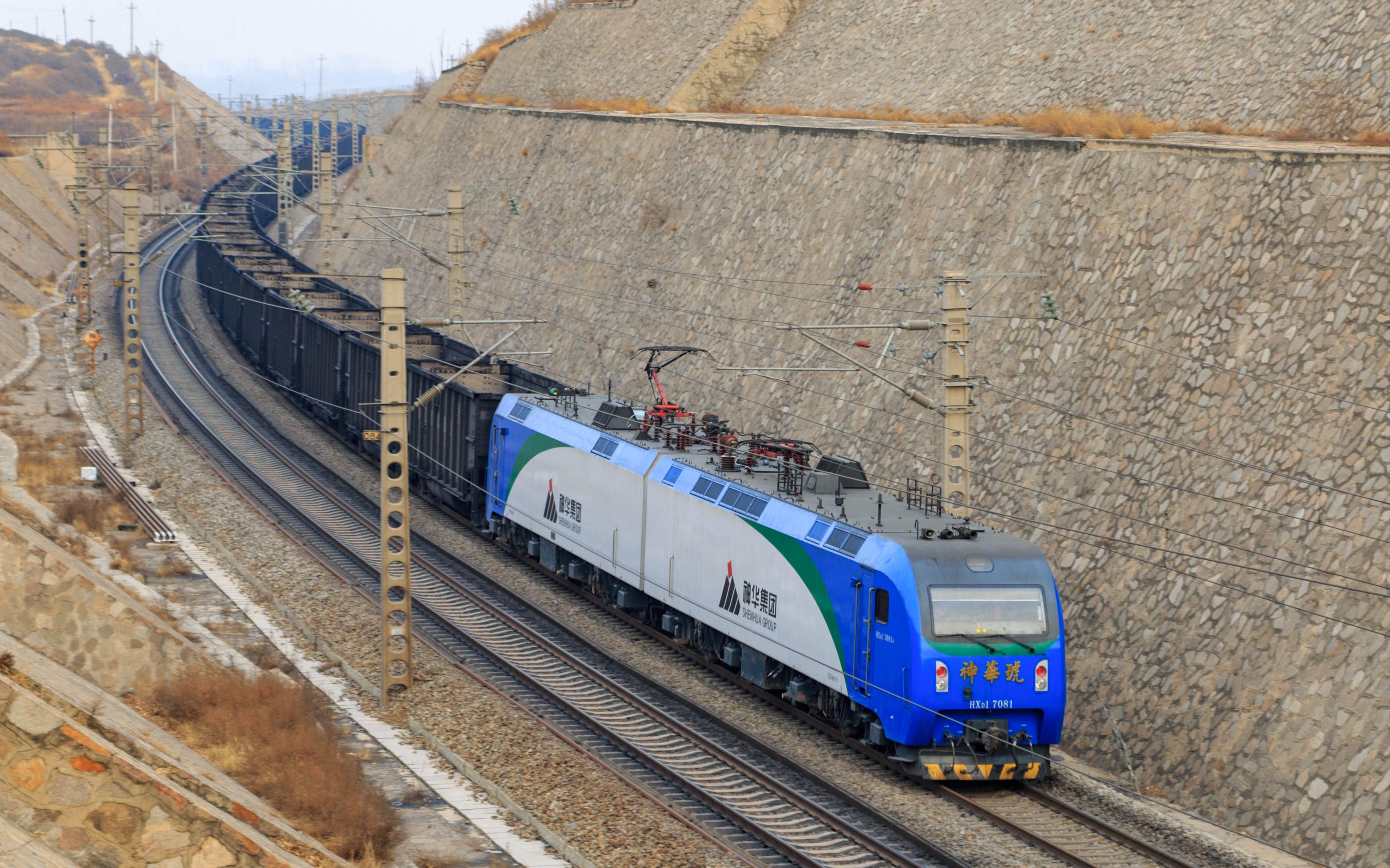 尝试使用第一人称视角记录日常观車,朔黄线万吨列车 2021年12月21日