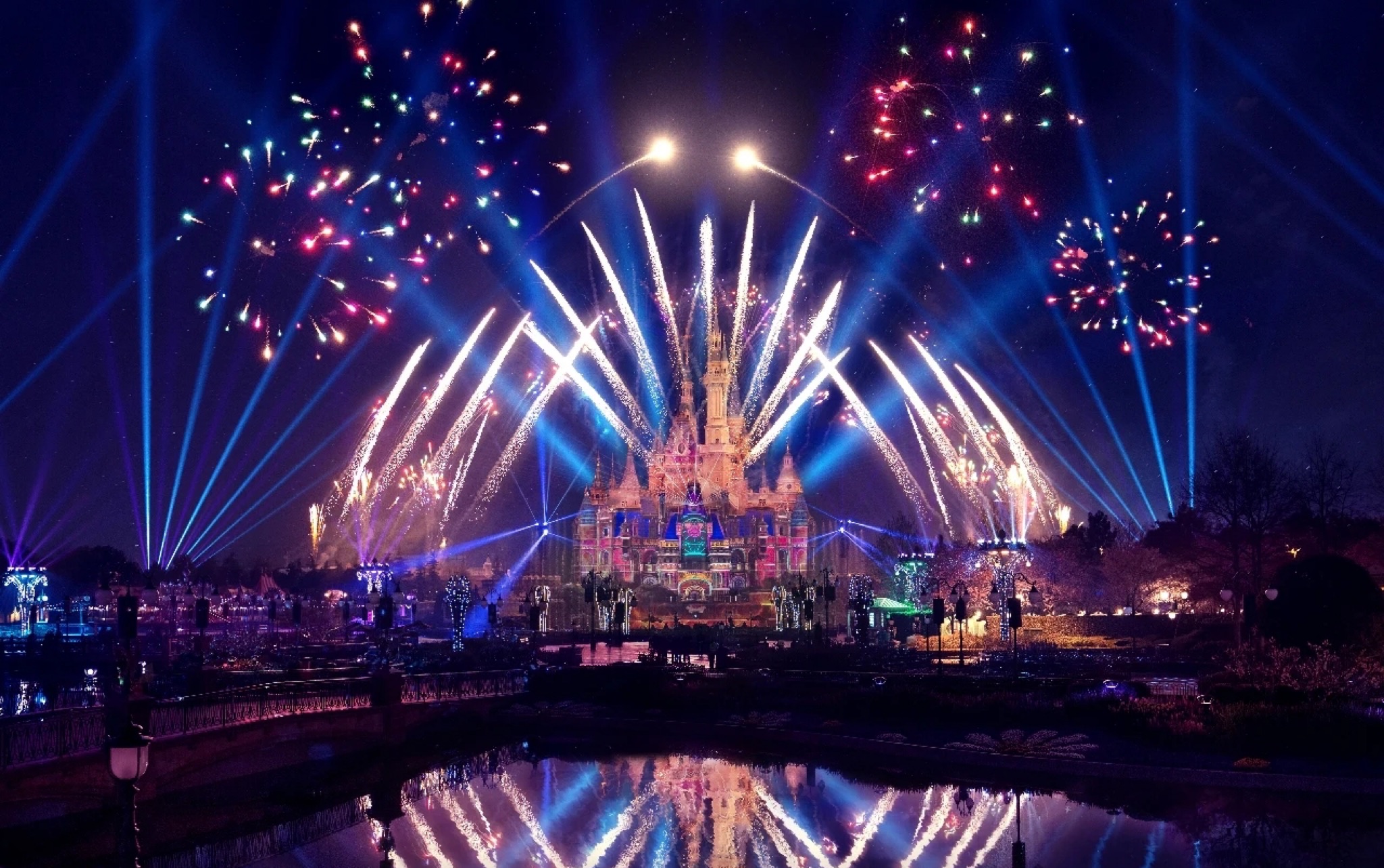 上海迪士尼五周年特别版烟花  奇梦之光幻影秀 前排