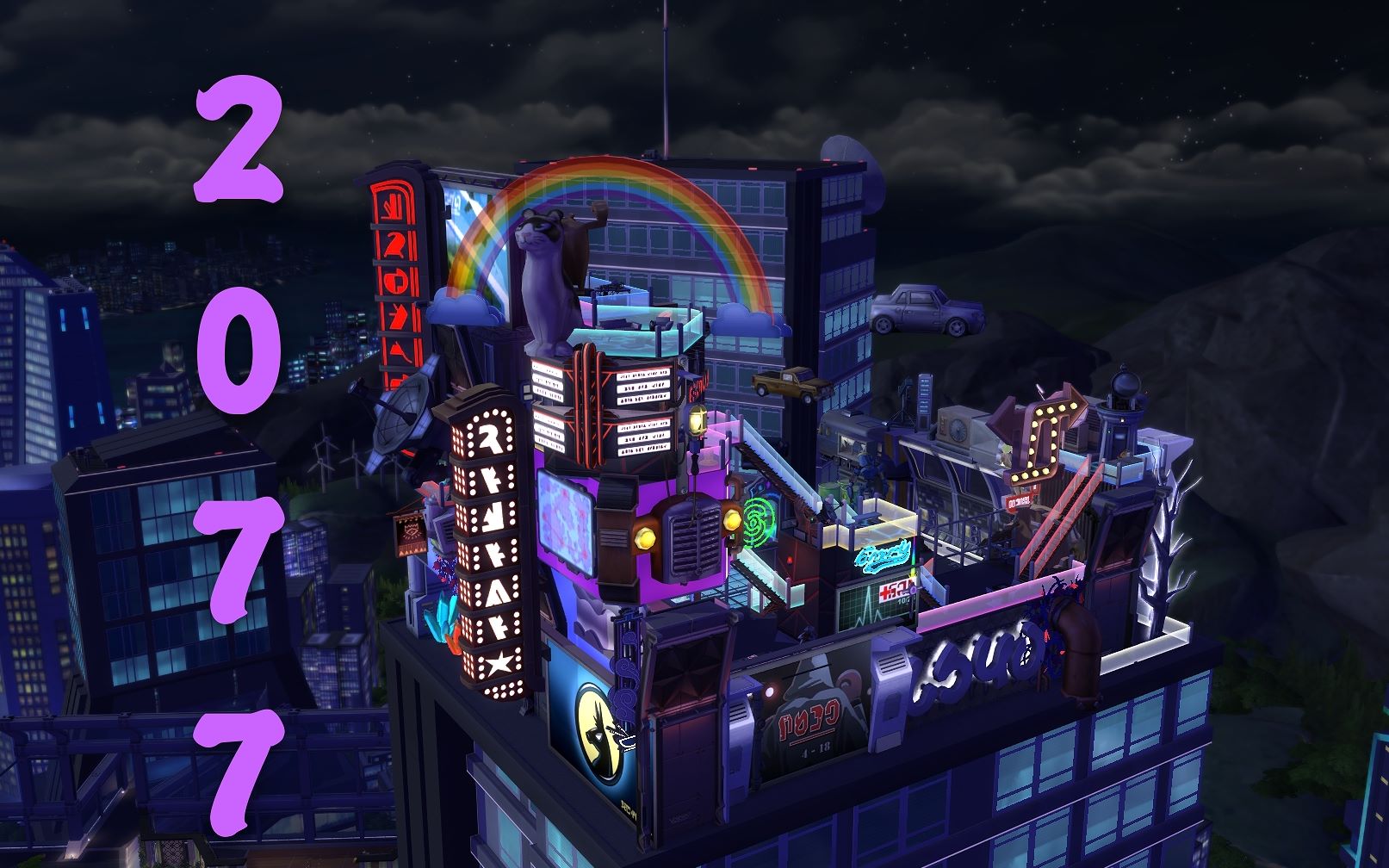 sims4速建2077赛博朋克霓虹世界nocc模拟人生4