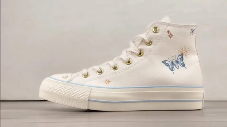 匡威Converse Chuck Taylor All Star Lift High Cream 蝴蝶高帮松糕 