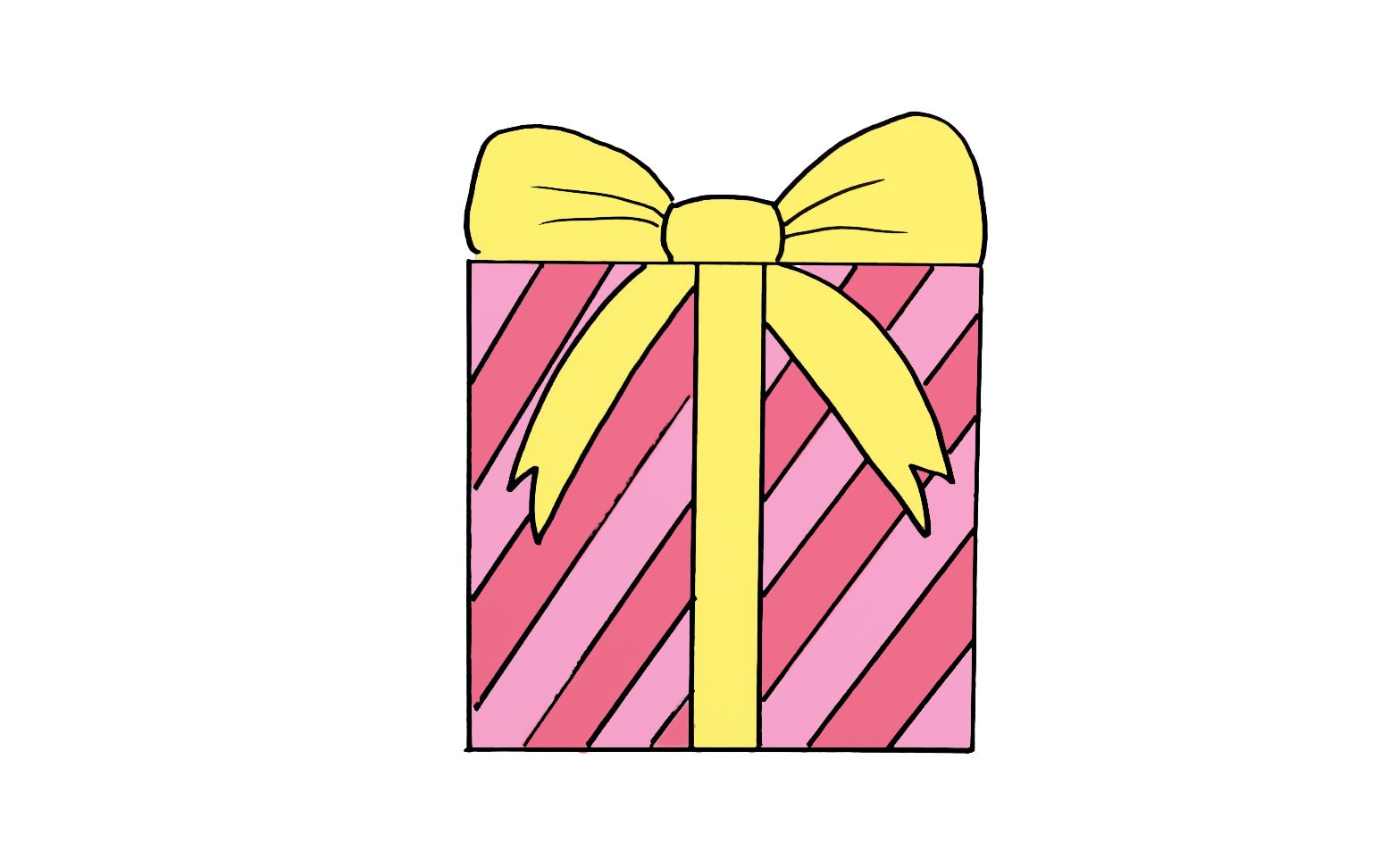 一步一步教你画可爱的礼物盒简笔画,零基础也能画出来