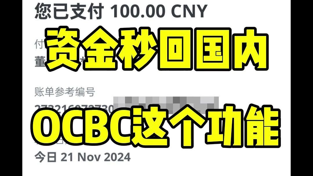 把我看懵了 海外资金秒回国内 新加坡华侨银行OCBC哔哩哔哩bilibili